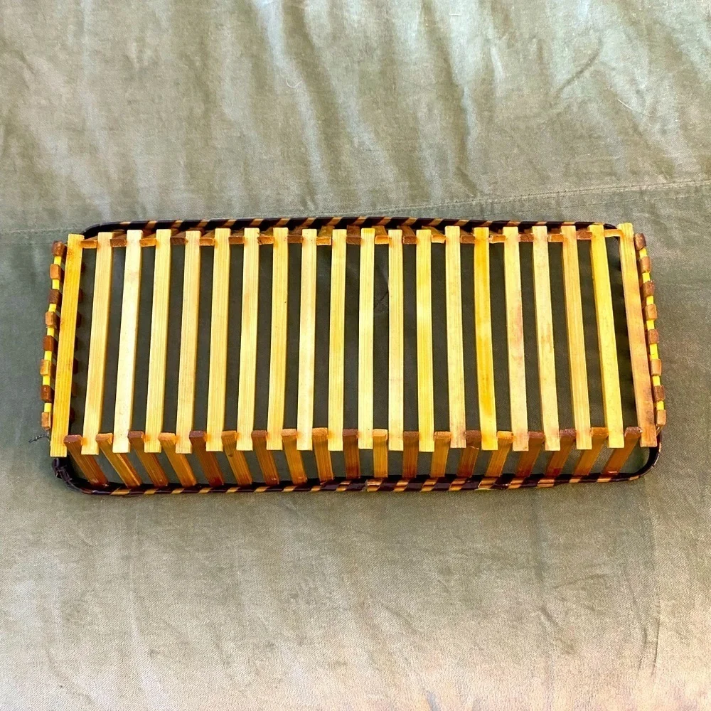 Bamboo basket holder rectangular #OS
